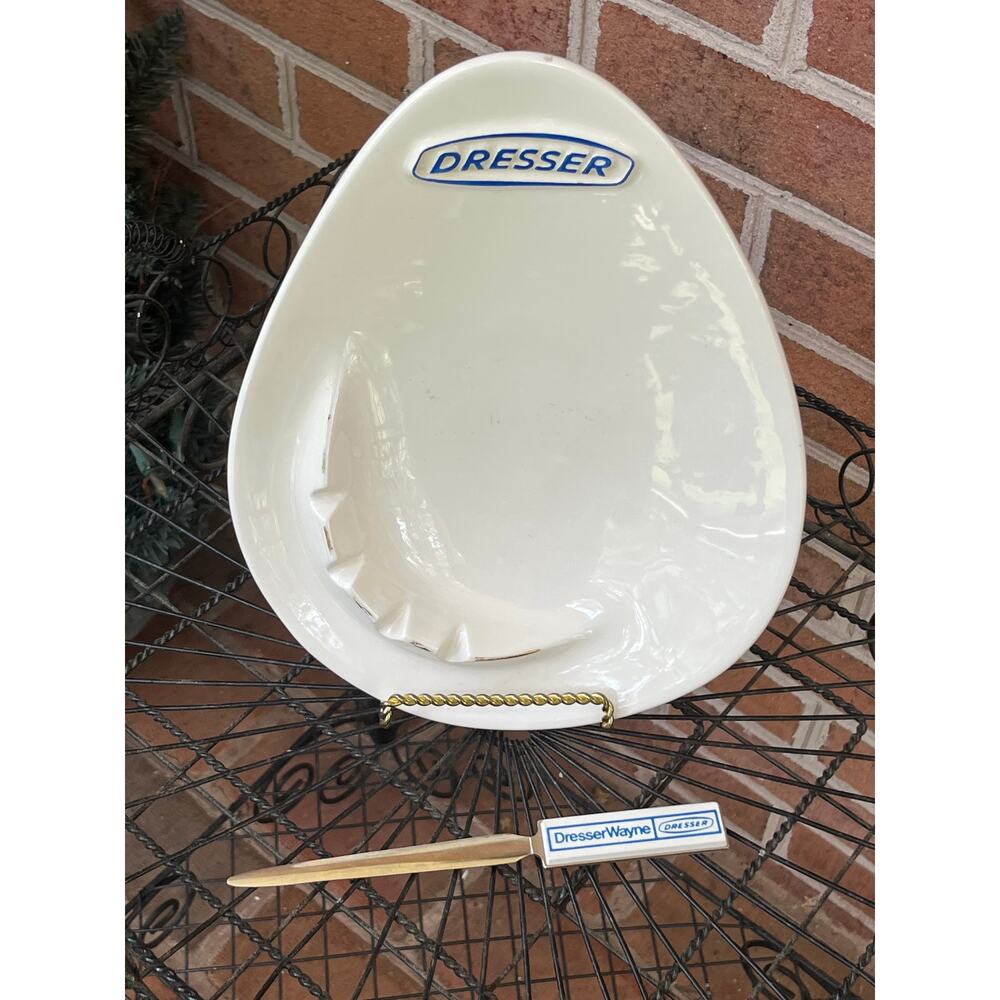 Dresser Industries MCM Ashtray Ceramic & Letter Opener Florence Ceramics Vintage